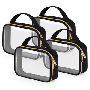 Tsa Approved Toiletry Bag, 4 Pack Clear Makeup Bags With Handles, Quart Size🤍